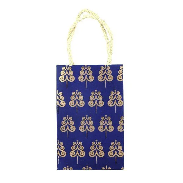 El Puente El Puente Stabile Geschenktasche "Xmas" | Fair Trade & Handmade aus Bangladesch, Gold,blau, – Produktbild 1 von 2