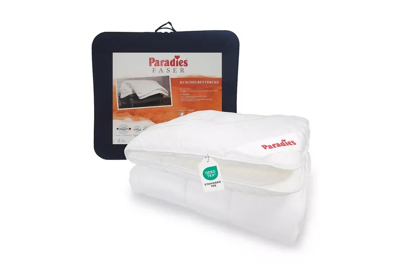 Paradies Paradies Kunstfaserbettdecke Paradies Halia-Fill Winterdecke extra warme Bettdecke Decke 135x200, Füllung: Paradies Fill Fasertechnologie für dauerhaft kuscheliges Volumen, 50% recycelt., Bezug: 100% Baumwolle, veredelt mit Aloe vera, Weiß, – Produktbild 1 von 5