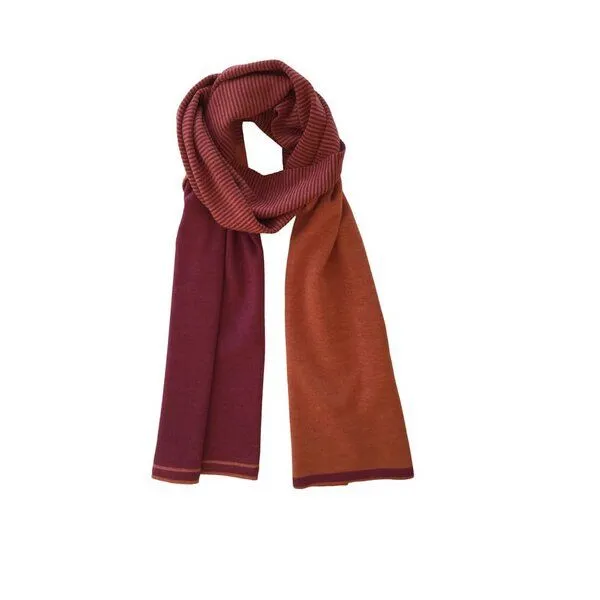 austriandesign.at austriandesign.at RingelSchal aus extrafeiner Merinowolle, Rot/orange, – Produktbild 1 von 2