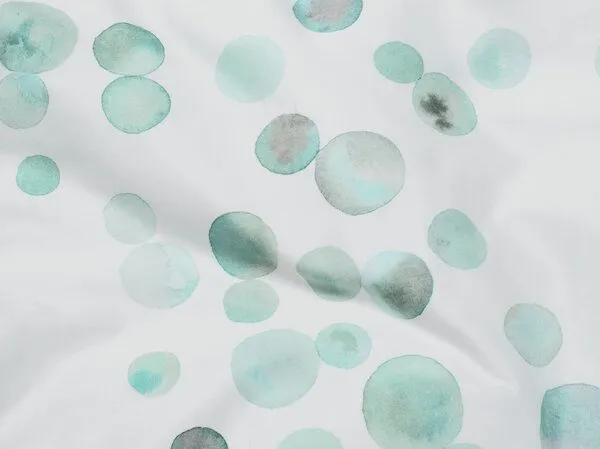 Yumeko Yumeko Kissenbezug aus Baumwollsatin, Watercolor dots sea green, – Produktbild 4 von 4