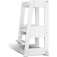 tiSsi Lernturm Felix mitwachsend, Buche massiv 40 x 91 x 45 cm, weiß – Produktbild 1 von 1