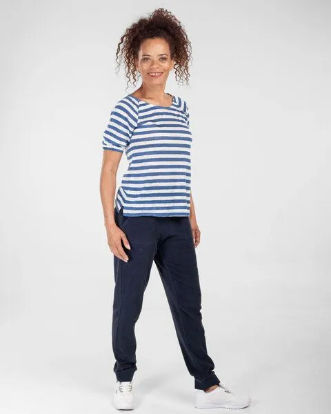 Alma & Lovis Alma & Lovis Frottier Jog-Pants aus Bio-Baumwolle | Velour Jog-Pants, Captain blue (dunkelblau), – Produktbild 3 von 4