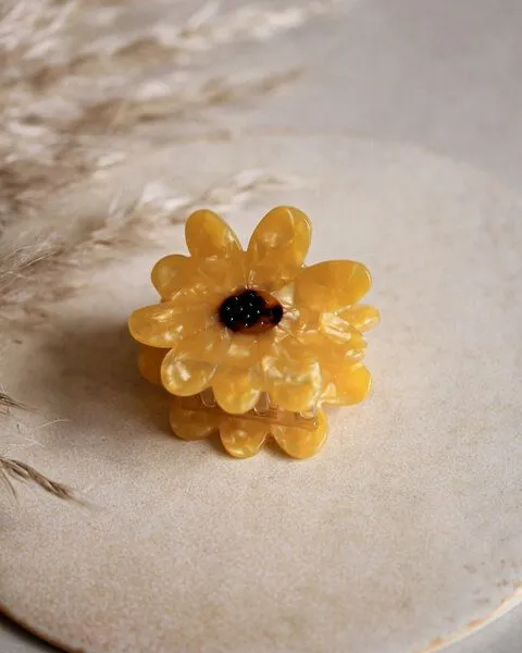 lille mus lille mus Haarklammer 'Blume', Gelb, – Produktbild 1 von 3