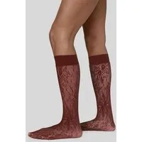 Swedish Stockings Swedish Stockings Spitzenstrümpfe Rosa aus ECONYL®-Nylon, Dunkelrot, – Produktbild 1 von 1
