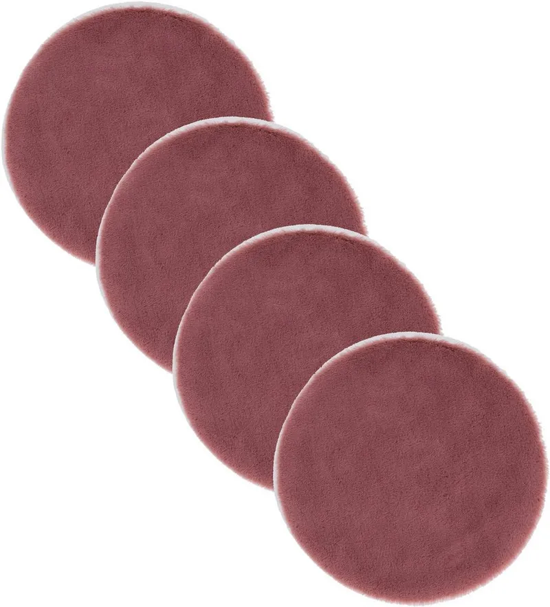 ASTRA Teppich Elda, rund, Höhe: 13 mm, runde Dekofelle im 4 er Set, kuschelweich, Wohnzimmer, Kinderzimmer, Rot, – Produktbild 2 von 3