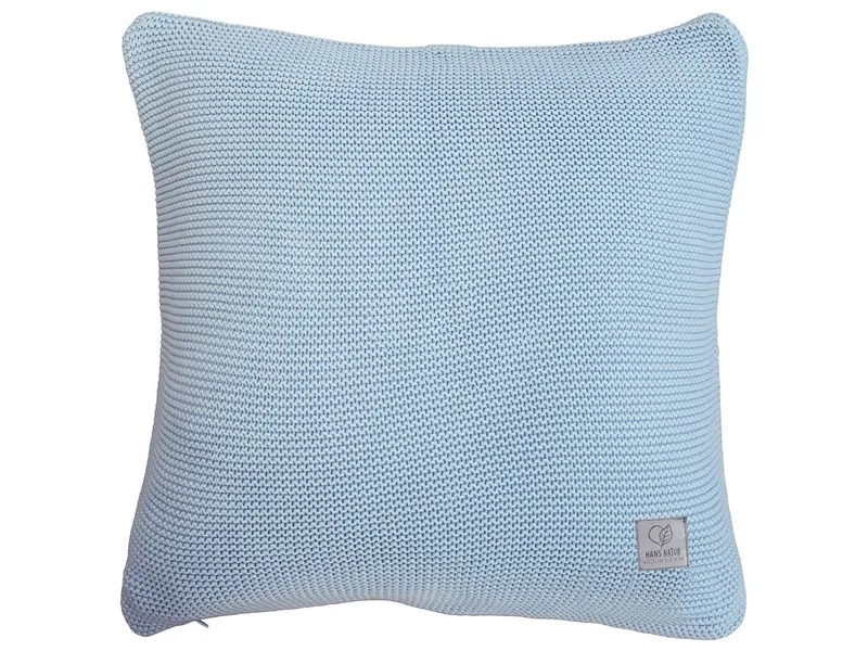HANS NATUR Kissenbezug 40x40 cm Bio-Baumwolle, bleu Mit Reißverschluss, Blau, – Produktbild 1 von 1