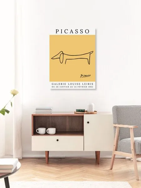 Photocircle Photocircle Poster / Leinwandbild - Picasso Hund – gelb – Produktbild 3 von 4