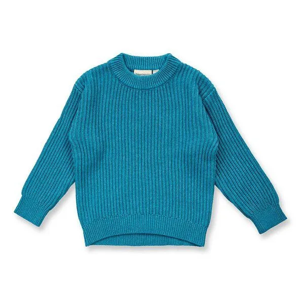 Sense Organics Sense Organics Kinder Strickpullover, Modell MARLEY, Helles türkis, – Produktbild 1 von 3