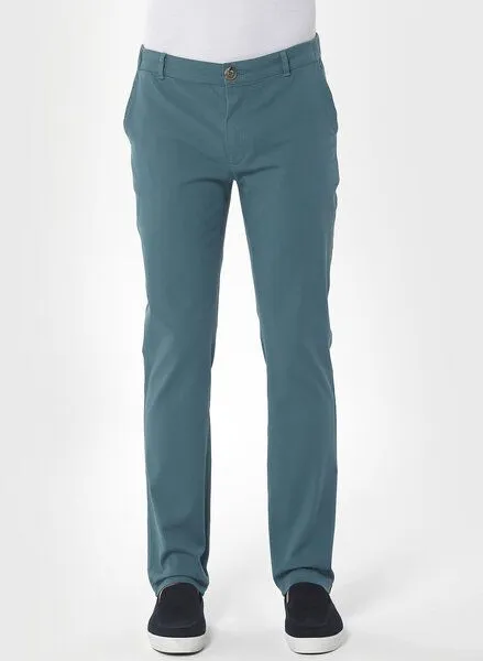 ORGANICATION ORGANICATION Chino-Hose aus Bio-Baumwolle, Grün(petrol green), – Produktbild 1 von 3