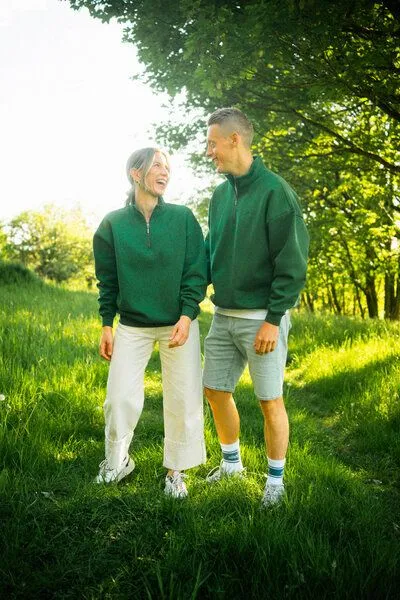 DIRTS dirts Quarter Zip Sweater Oversized, Court green, – Produktbild 2 von 4