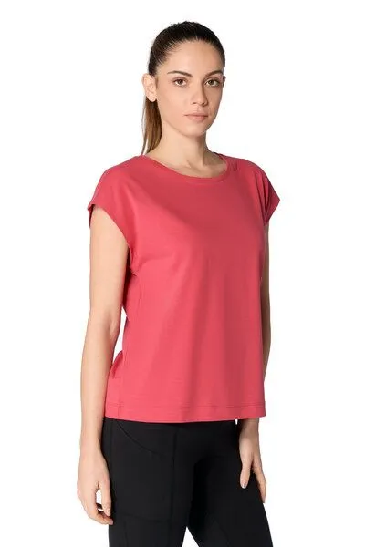 Leela Cotton Leela Cotton Damen Oversize T-shirt Bio-Baumwolle Kurzarmshirt 4416, Kardinalrot, – Produktbild 1 von 2