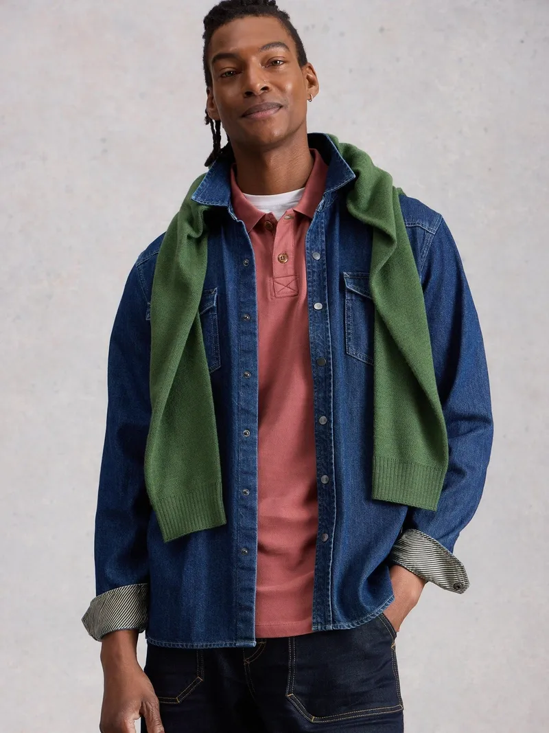 White Stuff Polohemd Utility - L/R, Dunkles rosa, – Produktbild 1 von 4