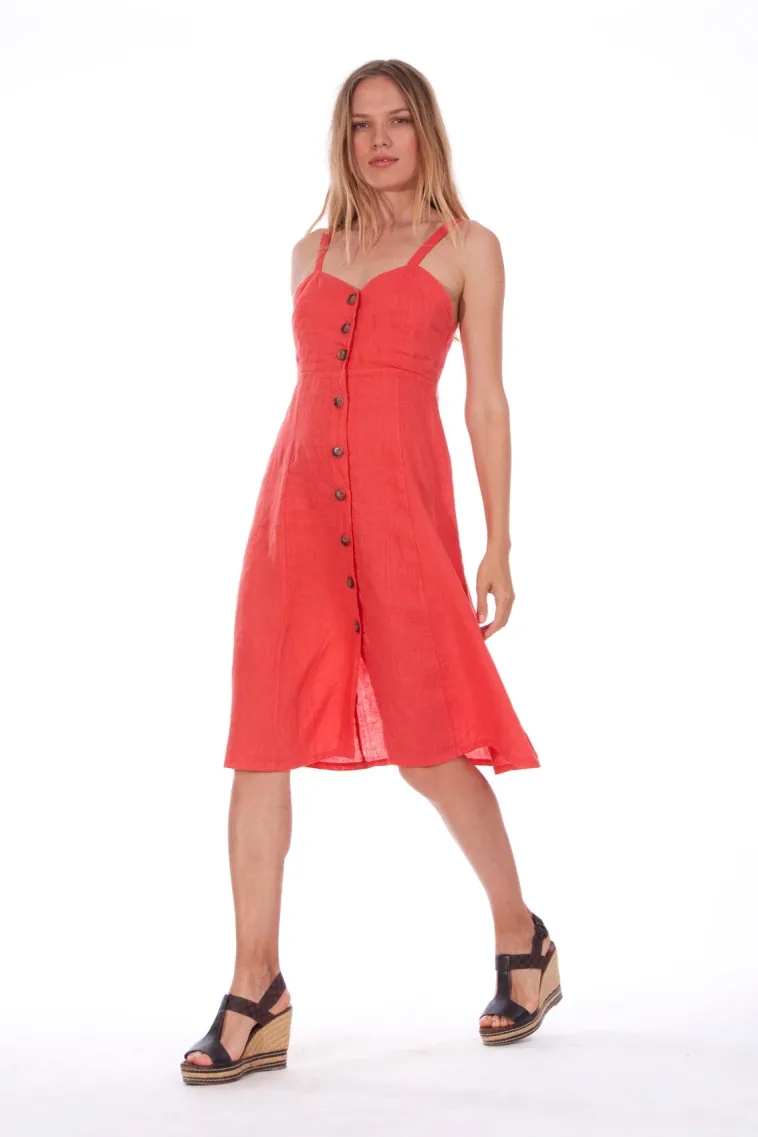 RAVENS VIEW IBIZA RAVENS VIEW IBIZA Damen vegan Kleid Capri Candy Red, Rot, – Produktbild 2 von 2