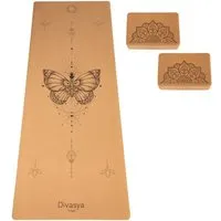 Divasya Divasya Yoga Starter-Set: Yogamatte aus Kork & Naturkautschuk + 2 Kork-Blöcke – Produktbild 1 von 1