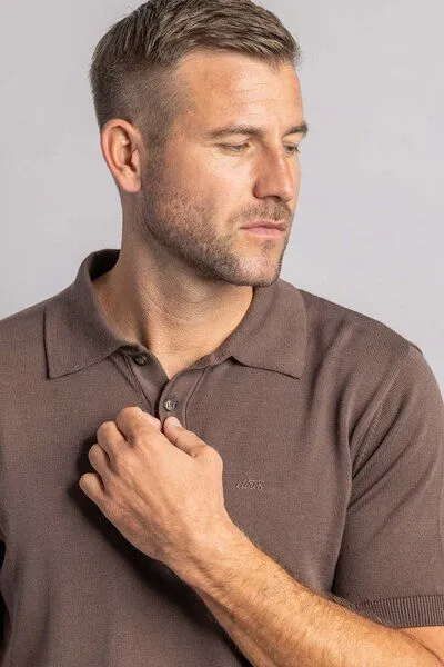 DIRTS dirts Knit Poloshirt, Chestnut, – Produktbild 3 von 4