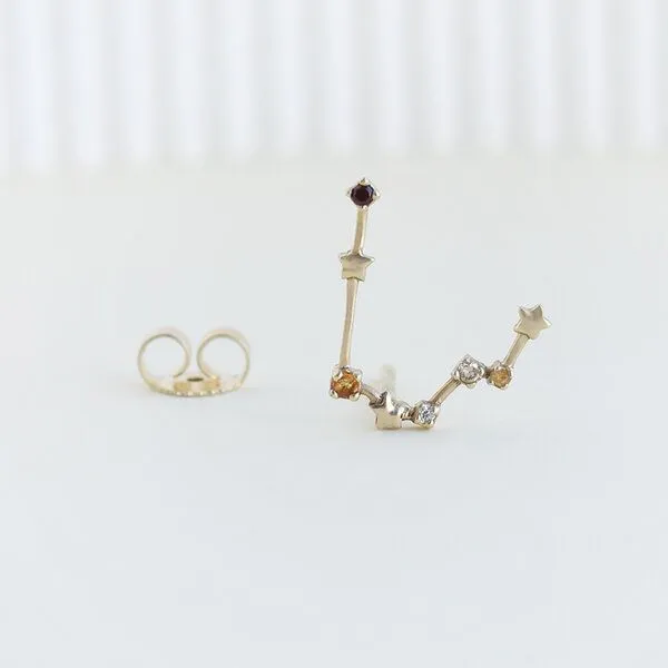 Eppi Eppi Goldener Ohrring mit Sternzeichen Gemini, Gold, – Produktbild 4 von 4