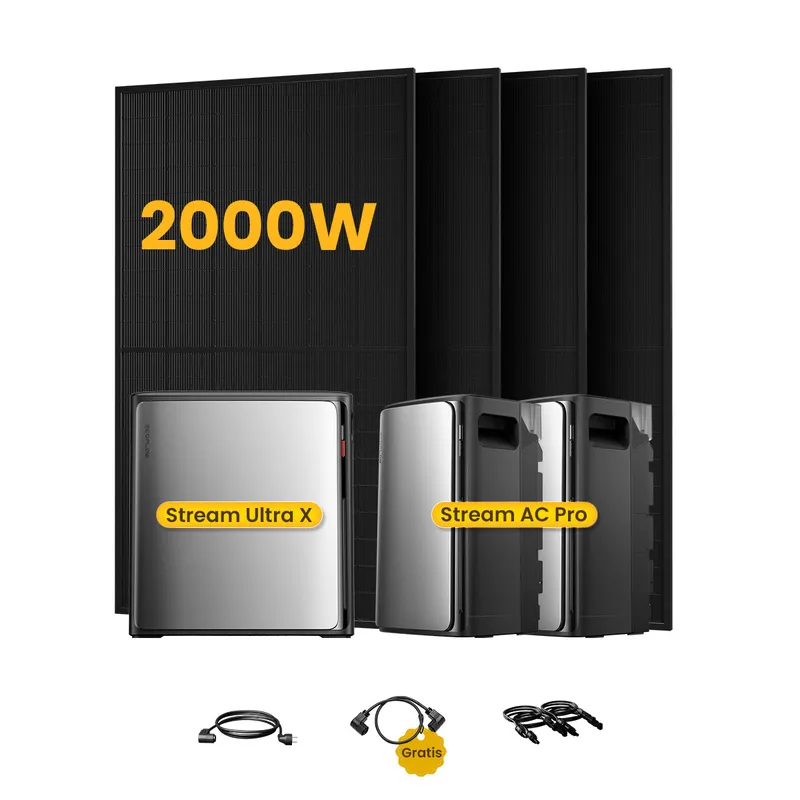 EcoFlow EcoFlow Stream Ultra X, All-in-One Speicher für Balkonkraftwerke, mit 4 x 500 Bifaziale Solarmodule, by Powerness - Stream Ultra X + 2 x Stream AC Pro | 7680Wh / ohne Zubehör / Selbstabholung – Produktbild 1 von 1
