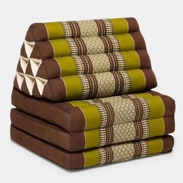Der Lindwurm Der Lindwurm Thai Yogamatte- Dreieckskissen mit Kapokfüllung, Moosgrün/braun, – Produktbild 2 von 2
