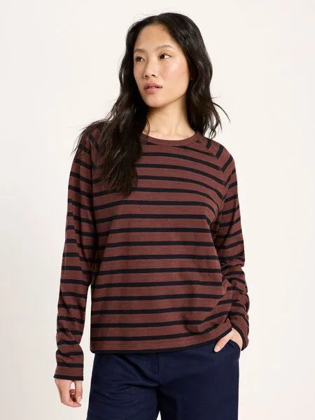 LANIUS LANIUS Langarm-Raglanshirt, Bitter chocolate/black, – Produktbild 2 von 4