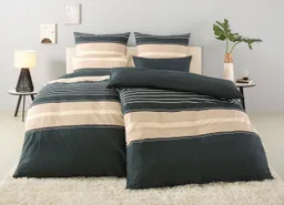 OTTO home Bettwäsche Circle in Gr. 135x200, 155x220 cm u.a. Bettwäsche-Set gestreift, Linon, 2 teilig, Bettwäsche aus Baumwolle mit Streifen-Design, moderne Bettwäsche – Produktbild 1 von 1