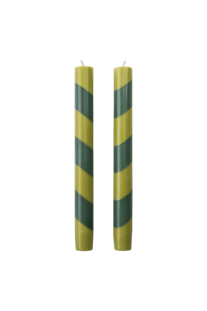 Tranquillo Handgearbeitete Stabkerzen GLUMI TWIST 2er-Set, 20 cm - grün – Produktbild 1 von 2