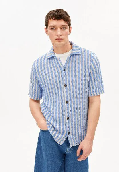 ARMEDANGELS ARMEDANGELS STRIPE Herren Strickjacke aus 100% Bio-Baumwolle, Pure-wedgwood, – Produktbild 1 von 4