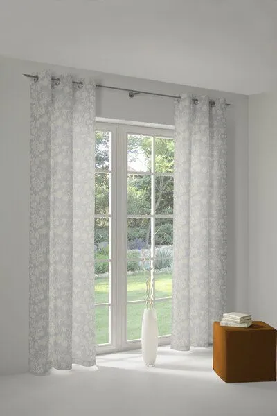 Nature by Adam Nature by Adam Vorhang aus 100% Bio-Baumwolle - Made in Germany - Flower Cuveé Light, Hellgrau, – Produktbild 7 von 7