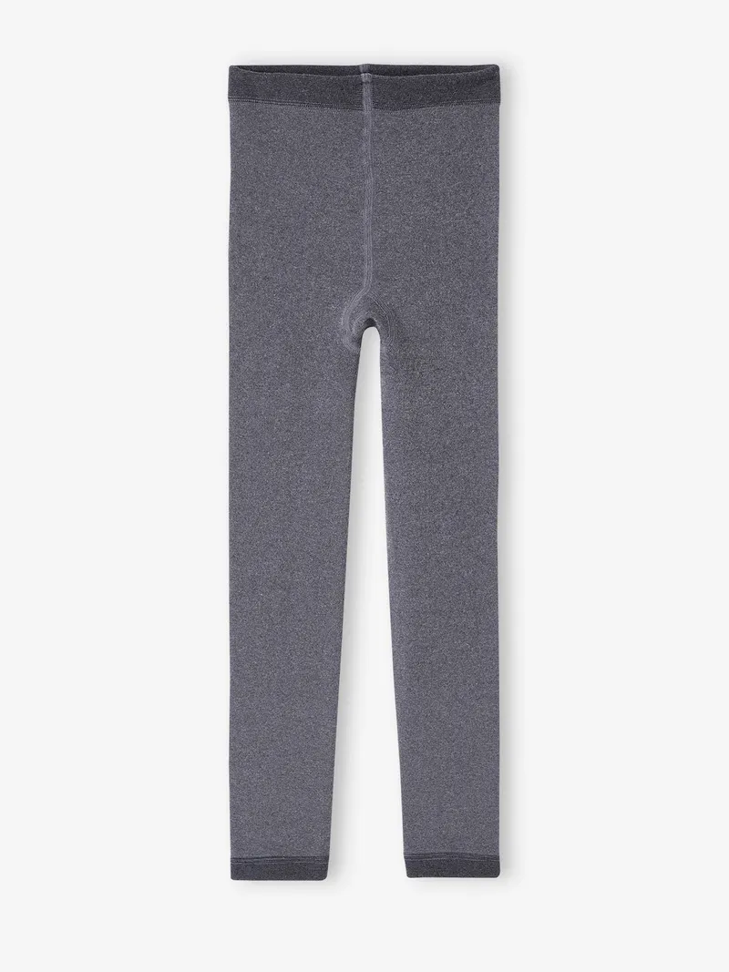Vertbaudet Mädchen Thermo-Leggings, Grau meliert, – Produktbild 2 von 3