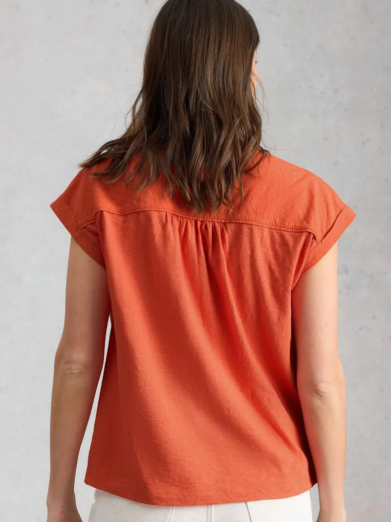 White Stuff Ärmellose Bluse Billie - 42, Mittelrot, – Produktbild 4 von 4