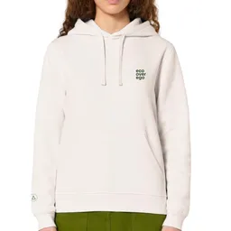 Inaska Inaska Damen vegan Hoodie Statement Unisex Eco Vintage Weiß Dunkelgrün – Produktbild 1 von 1