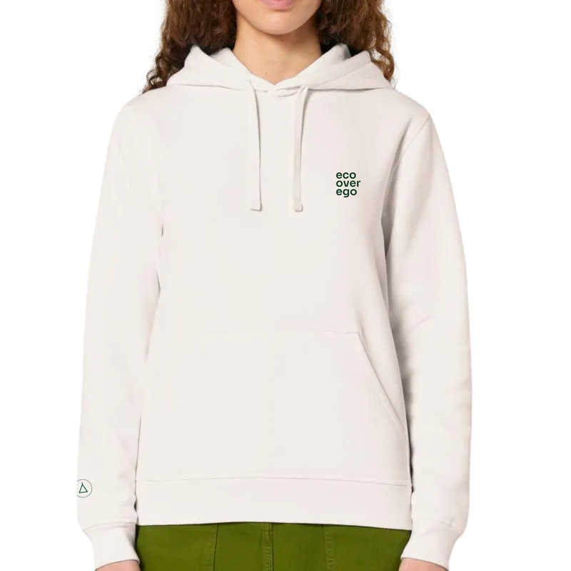 Inaska Inaska Damen vegan Hoodie Statement Unisex Eco Vintage Weiß Dunkelgrün, Weiß, – Produktbild 1 von 1