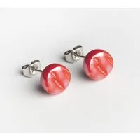 ALEXASCHA ALEXASCHA Kleine Glas Ohrstecker Rund | PUREFORM, Kirschrot, – Produktbild 1 von 1