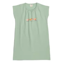 Walkiddy Kinder Nachthemd Bio-Baumwolle GOTS Pinky Birds Grün von Walkiddy, langes Schlafkleid mit Vogelprint, weich, atmungsaktiv, nachhaltig, ideal für erholsame Nächte empfindlicher Kinderhaut – Produktbild 1 von 1