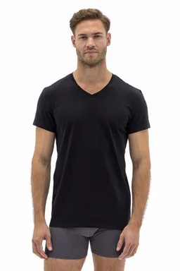 Barrio 13 Barrio 13 Herren V-Ausschnitt 3er Pack - Stretch Baumwolle Unterhemd mit Kurzarm Slim Fit – Produktbild 1 von 1