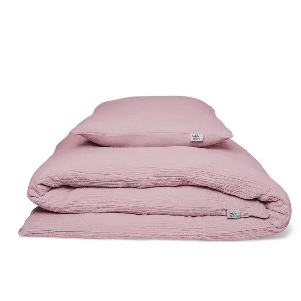 Hutch&Putch Hutch&Putch Musselin Bettwäsche Set 100% Bio-Baumwolle, Mauve, – Produktbild 1 von 4