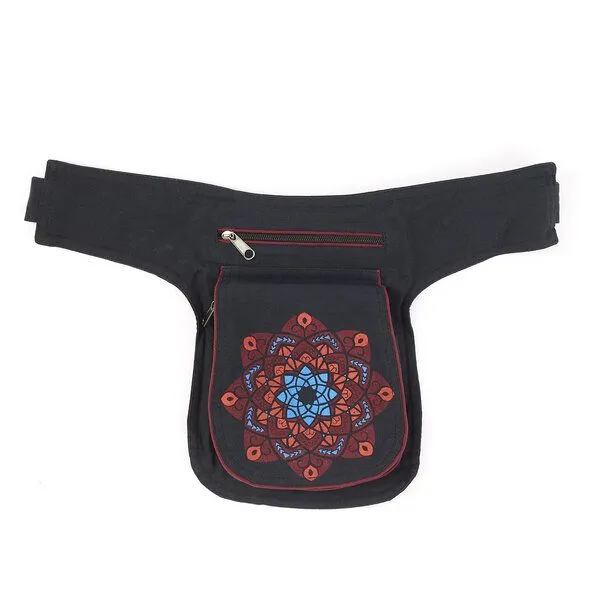 short'n'pietz short'n'pietz handgenähte Gürteltasche mit verstellbarem Gürtel, Schwarz rot, – Produktbild 1 von 3