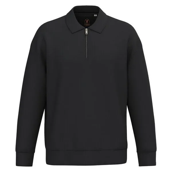 YTWOO YTWOO Unisex-Sweatshirt mit Zipper und Polokragen, Schwarz, – Produktbild 1 von 3