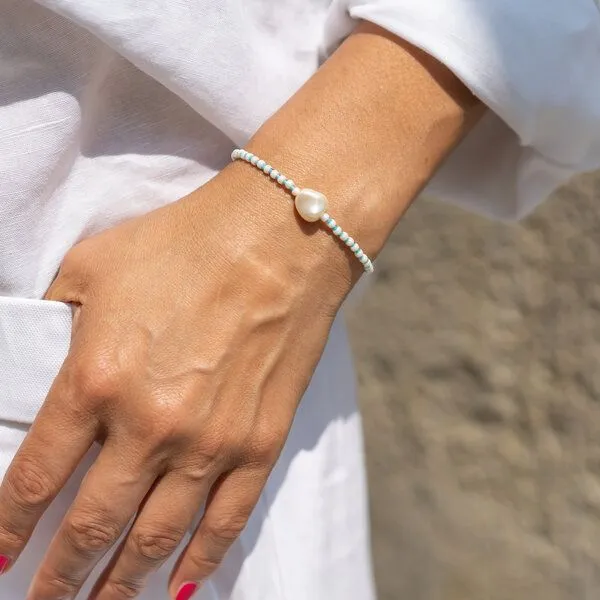 juni juni Sommer Perlenarmband Maui, Aqua (blau), – Produktbild 5 von 5