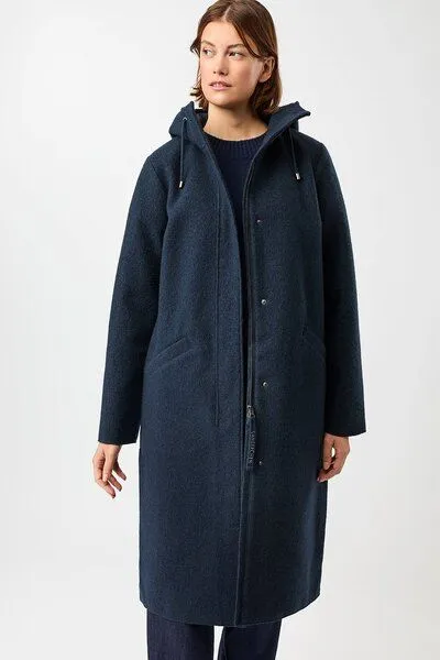 LangerChen LangerChen Kapuzenmantel aus Walk mit Membran, Navy (blau), – Produktbild 2 von 4