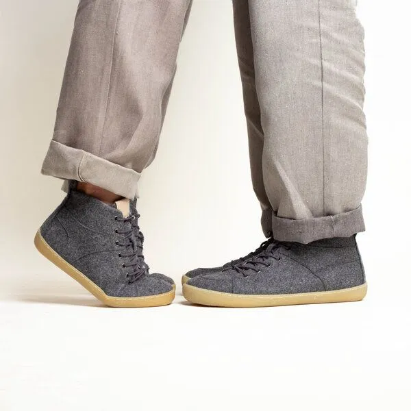 nahtur-design nahtur-design Barfußschuhe aus Bioleinen oder Loden, knöchelhoch, unisex, Wolle, – Produktbild 1 von 5