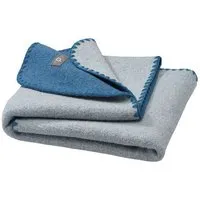Disana Disana Baby Double-face Decke kbT Wolle, Taubenblau-natur, – Produktbild 1 von 1