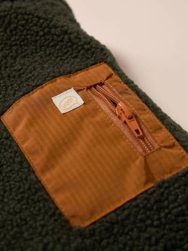 Vertbaudet Fleece-Mantel für Hunde mit kleiner Tasche, Khaki, – Produktbild 3 von 4