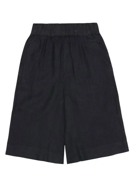KnowledgeCotton Apparel KnowledgeCotton Apparel EVE Culotte hohe Leinen-Shorts - GOTS/Vegan, Schwarz black (black jet), – Produktbild 2 von 2