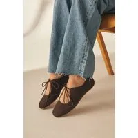 AGAZI AGAZI LOUISE (matte brown) – vegan ballerina flats made from plant-based leather – Produktbild 1 von 1