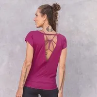 Jaya Jaya SMILLA Tencel - Damen - lockeres Shirt für Yoga und Freizeit aus Tencel-Baumwoll-Mix, Berry/pink, – Produktbild 1 von 1