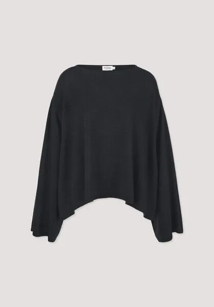 hessnatur hessnatur Strick Pullover Oversize aus Bio-Merinowolle mit Cashmere, Schwarz, – Produktbild 4 von 4