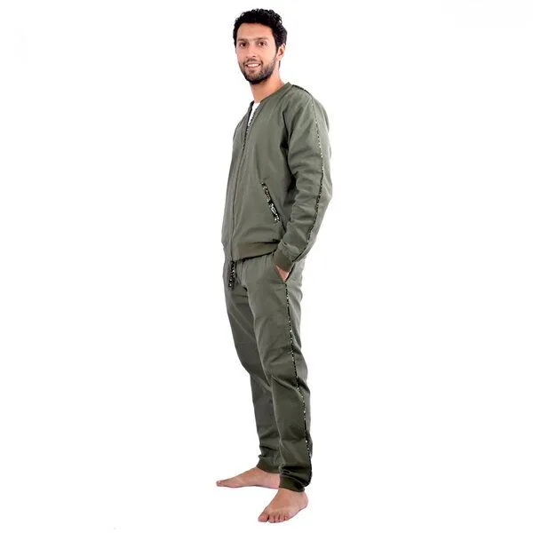 Africulture Africulture Bomberjacke für Männer aus Kenianischem Kikoy und Westafrikanischem Kitenge Stoff, Grün, – Produktbild 3 von 4