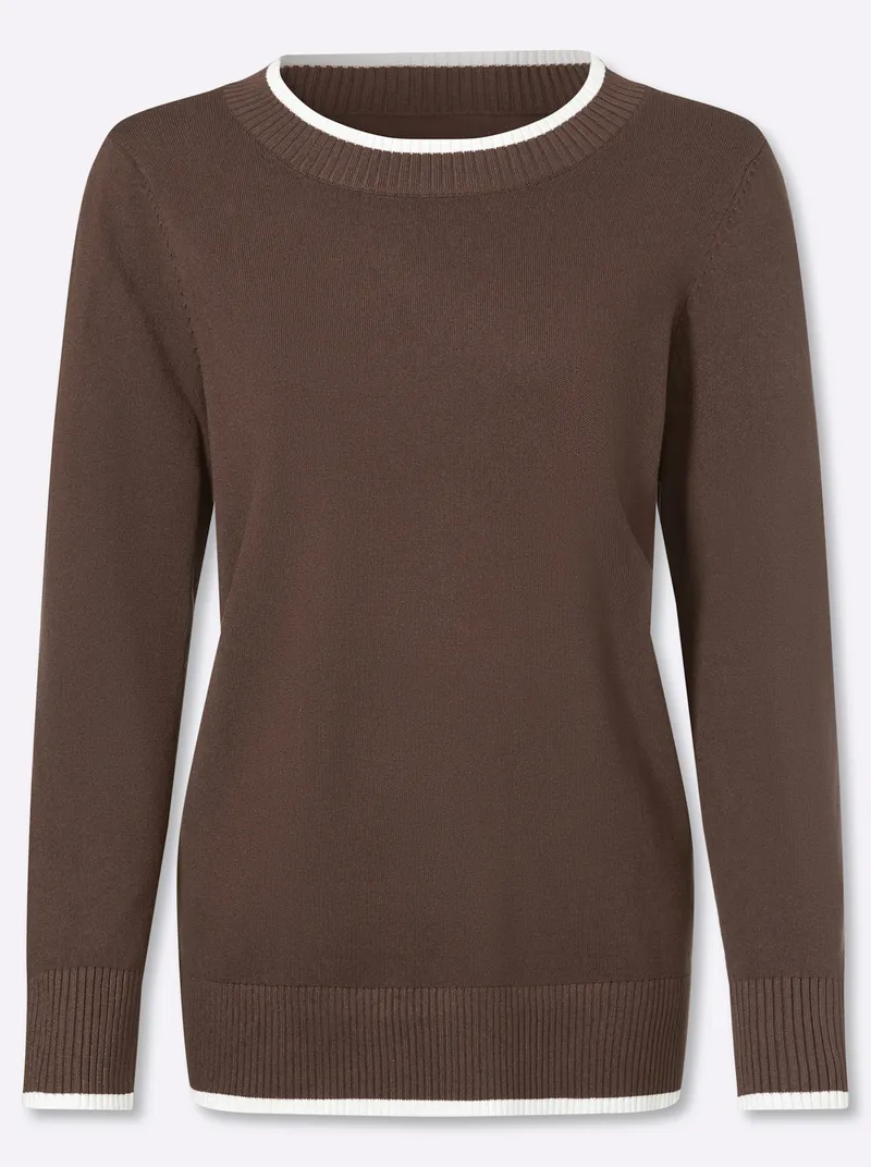 heine Feinstrickpullover schoko, Schoko, – Produktbild 1 von 2