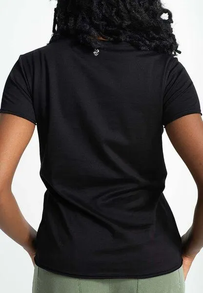 Alma & Lovis Alma & Lovis Shirt aus Bio-Baumwolle | V-Neck Shirt, Schwarz, – Produktbild 3 von 4