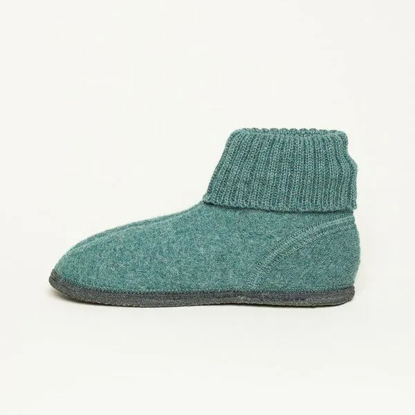 Kitz-Pichler Kitz-Pichler Hüttenschuh Ötz - Hausschuh für Damen & Herren aus 100% Schurwolle, Dunkel-grün, – Produktbild 3 von 4
